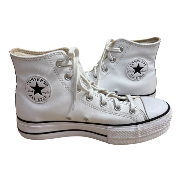 CONVERSE CHUCK TAYLOR ALL STAR LIFT HI SNEAKERS WOMENS SIZE 8.5 LEATHER - Picture 1 of 7